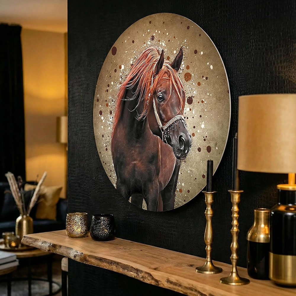 Een bijzonder paardenportret op maat gemaakt. Met de kleuren die perfect bij jouw interieur passen.