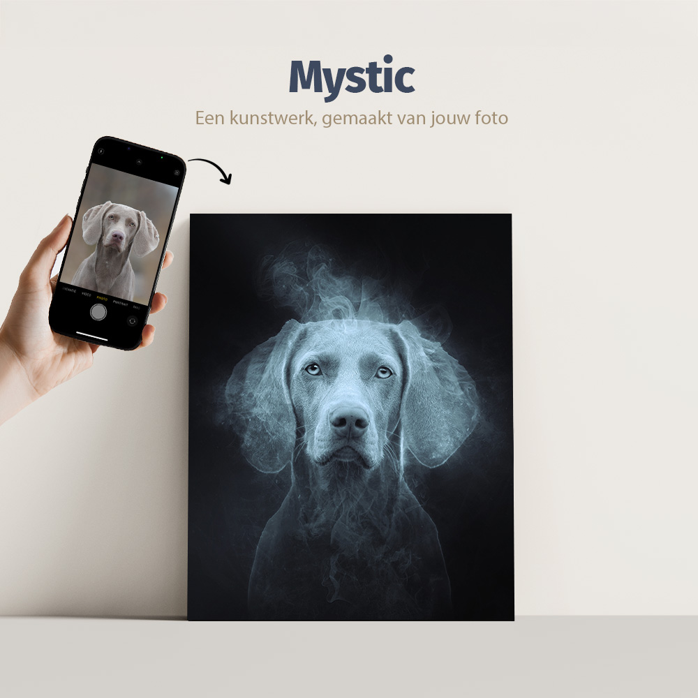 Mystic huisdier portret. Pets and Pictures: een kunstwerk, gemaakt van jouw foto.