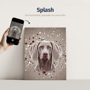 Splash huisdier portret. Pets and Pictures: een kunstwerk, gemaakt van jouw foto.