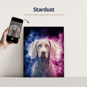 Stardust huisdier portret. Pets and Pictures: een kunstwerk, gemaakt van jouw foto.