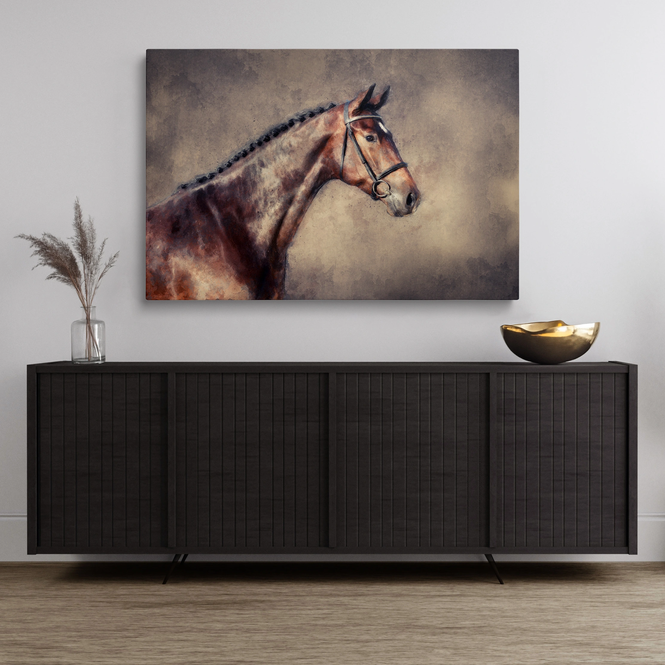 Watercolor-portret-huisdier-pets-and-pictures-paard-warmbloed-sportpaard-kunstwerk-schilderij