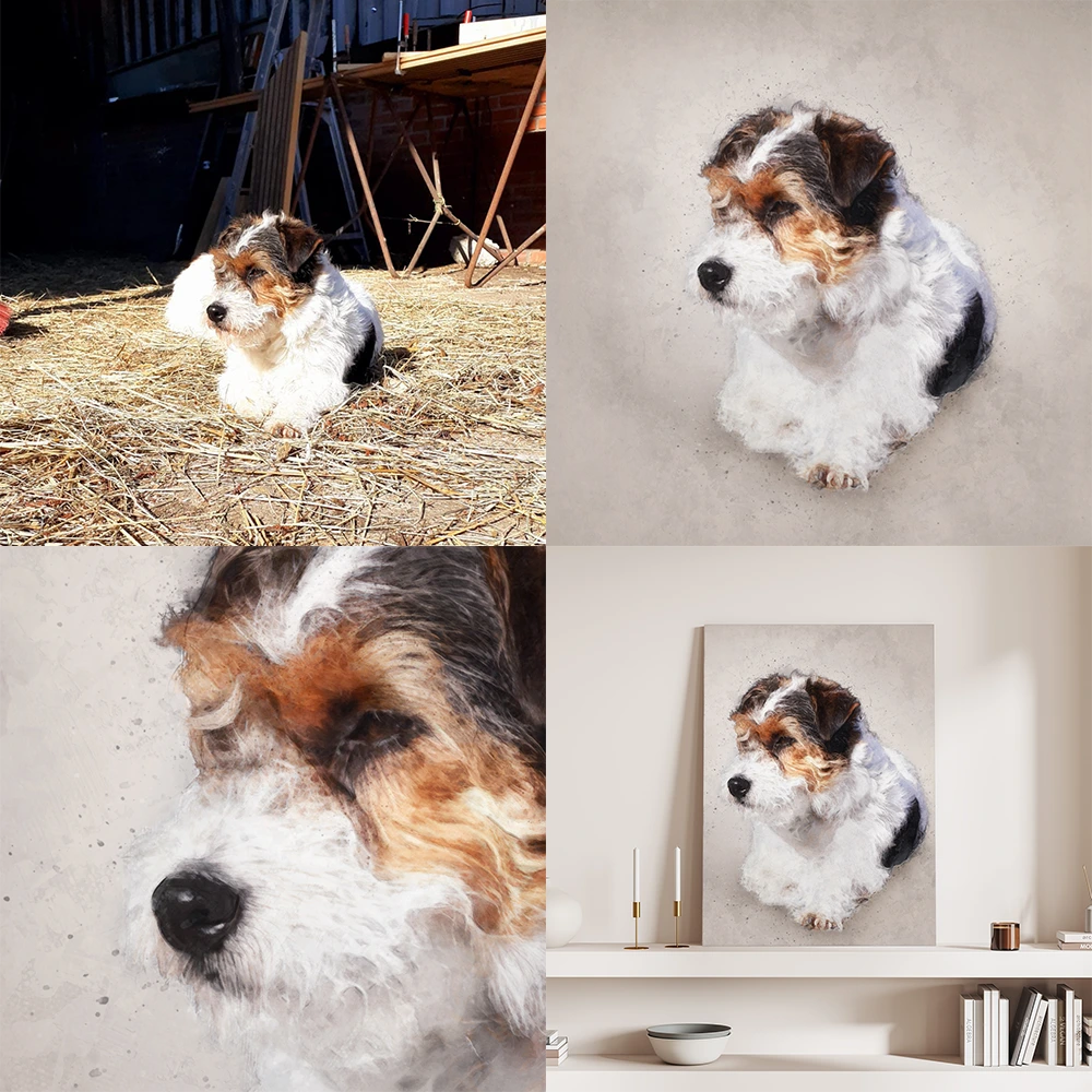 Portret van je hond - herinnering schilderij van je huisdier.