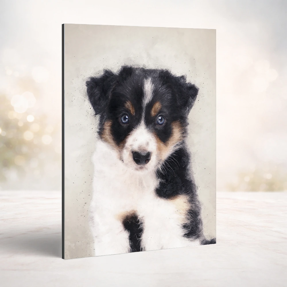 Watercolor dierenportret op aluminium dibond - Pets & Pictures