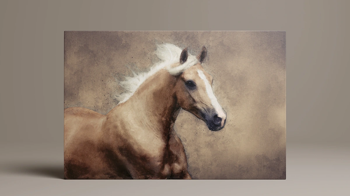 Watercolor portret afgedrukt op canvas
