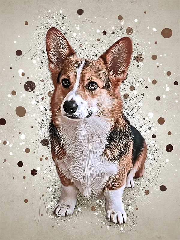 Splash portret van je huisdier.