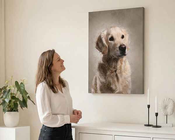 Stap 3: Ontvang je dierenportret thuis. En geniet van je prachtige herinnering.