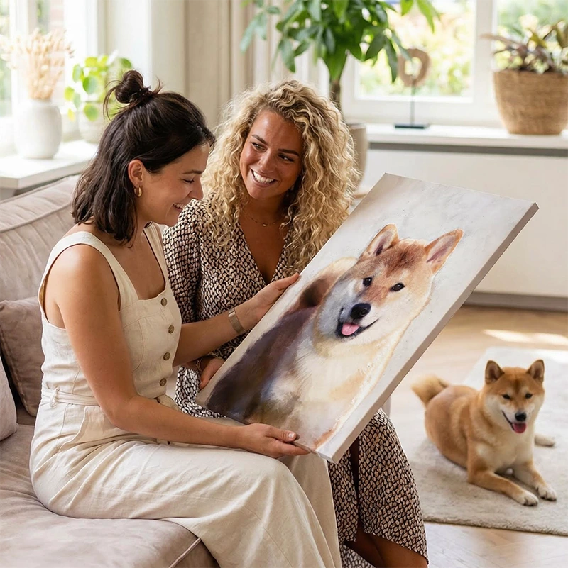 Pets & Pictures - Watercolor portret van hond op canvas. Cadeautip voor dierenliefhebbers.